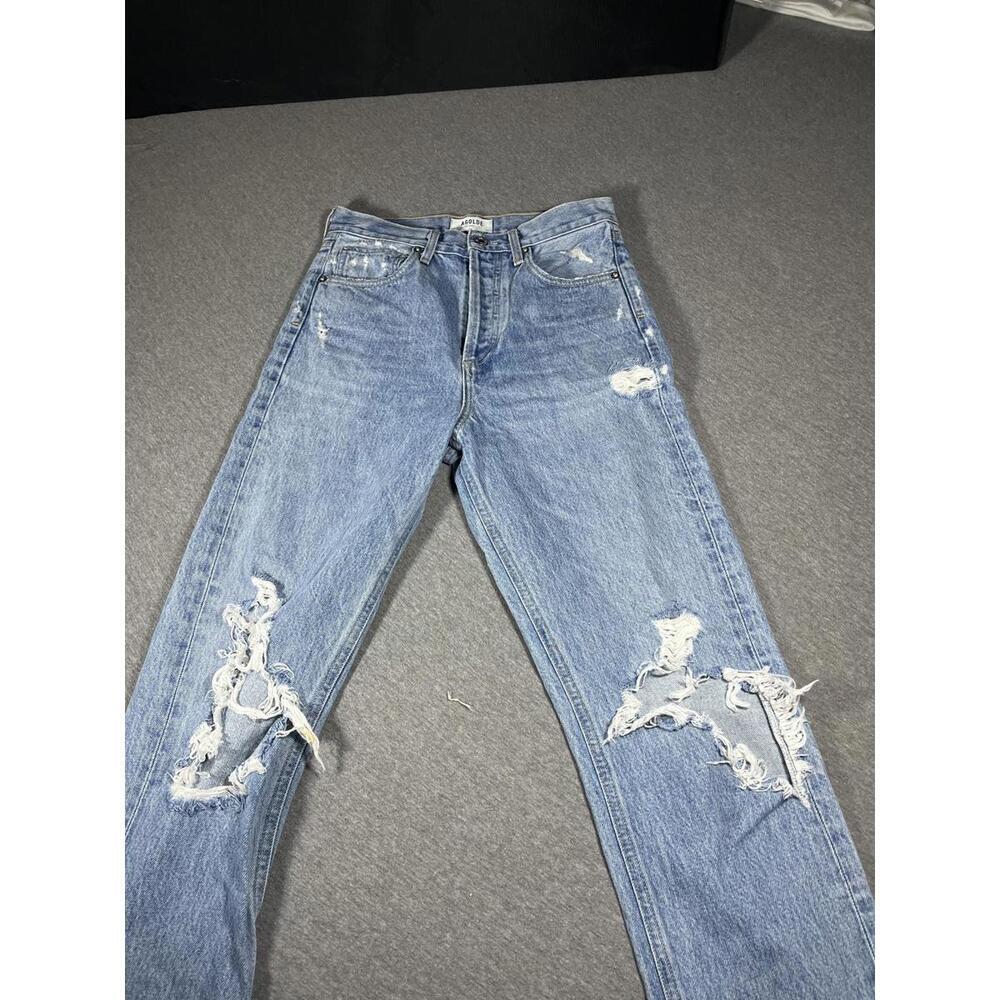 AGOLDE 90s Mid Rise Womens Size 23 LightWash Distressed cut#62170 style#A069C811 - Picture 3 of 9